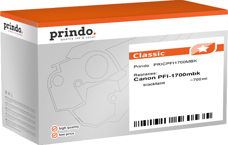 Canon PFI-1700mbk Cartouche Noir Mat compatible équivalent à 0774C001 · Prindo Classic