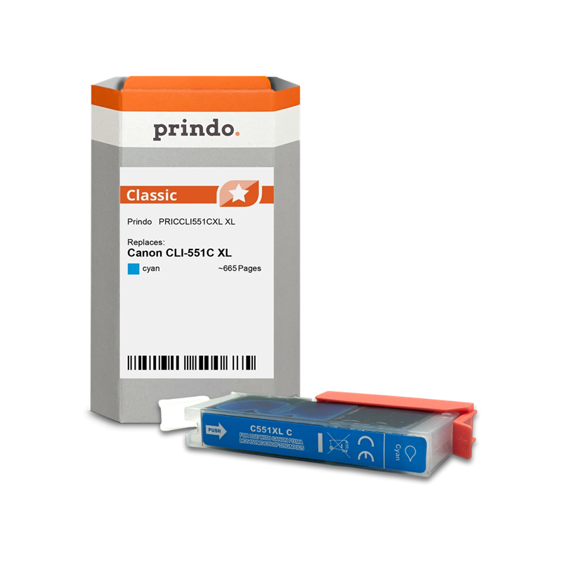 Canon CLI-551C XL Cartouche Cyan compatible équivalent à 6444B001 · Prindo Classic