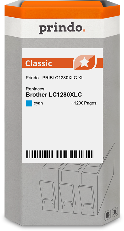 Brother LC1280XLC Cartouche Cyan compatible · Prindo Classic