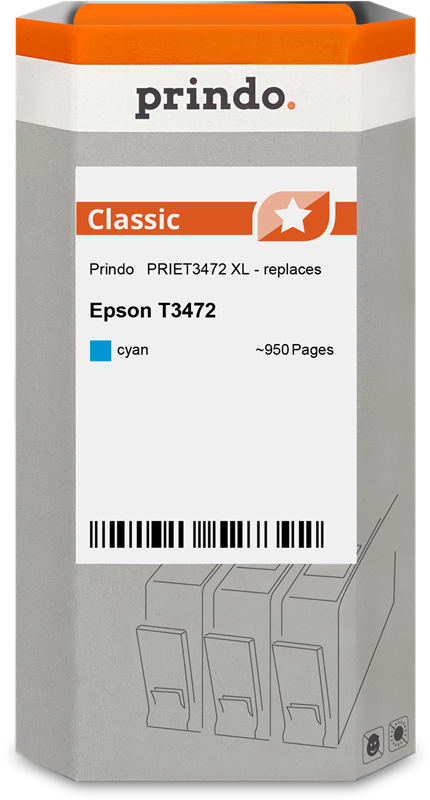 Epson 34 XL Cartouche Cyan compatible équivalent à C13T34724010 · Prindo Classic