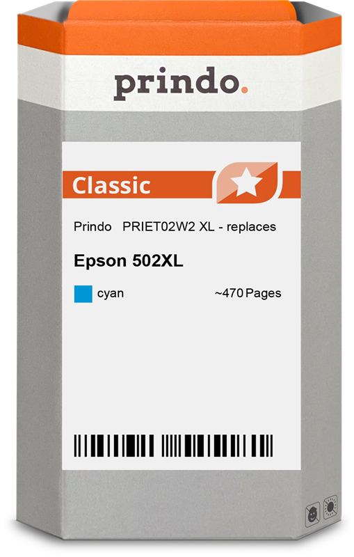 Epson 502XL Cartouche Cyan compatible équivalent à C13T02W24010 · Prindo Classic