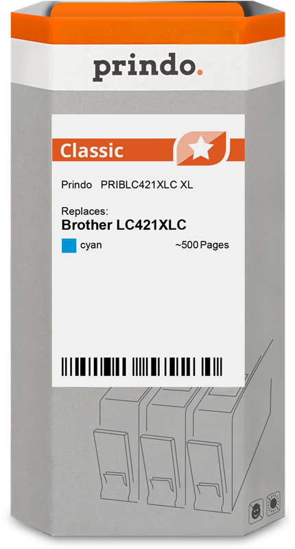 Brother LC421XLC Cartouche Cyan compatible · Prindo Classic