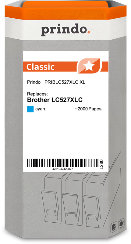 Brother LC527XLC Cartouche Cyan compatible · Prindo Classic