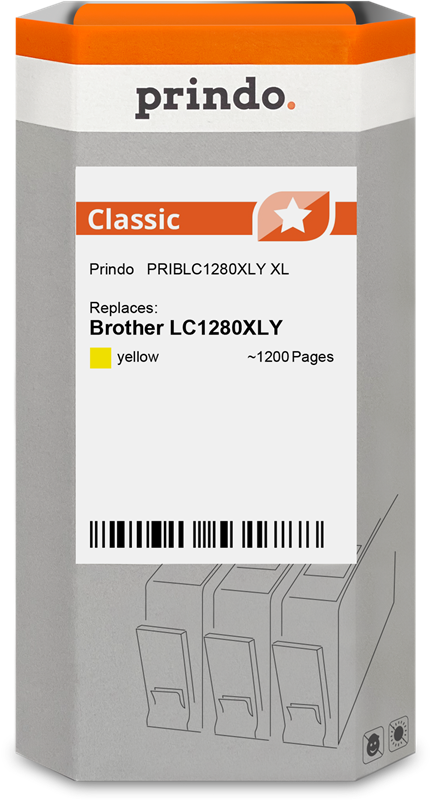 Brother LC1280XLY Cartouche Jaune compatible · Prindo Classic
