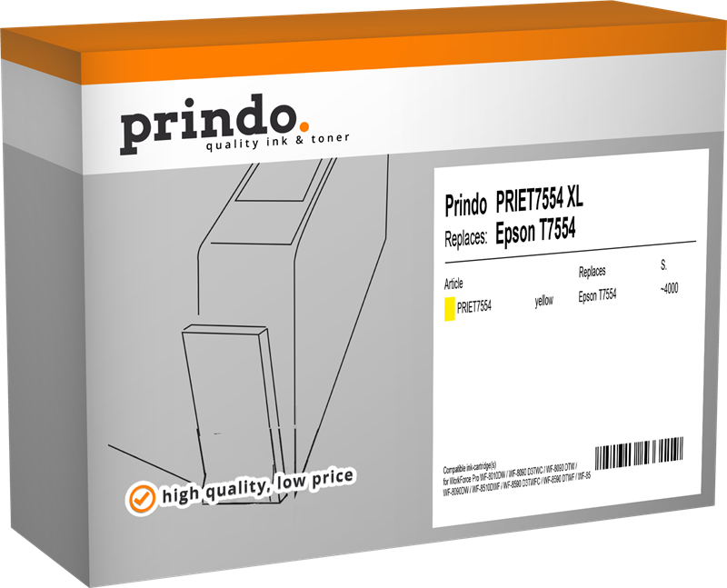 Epson T7564 Cartouche Jaune compatible équivalent à C13T75644N · Prindo Classic