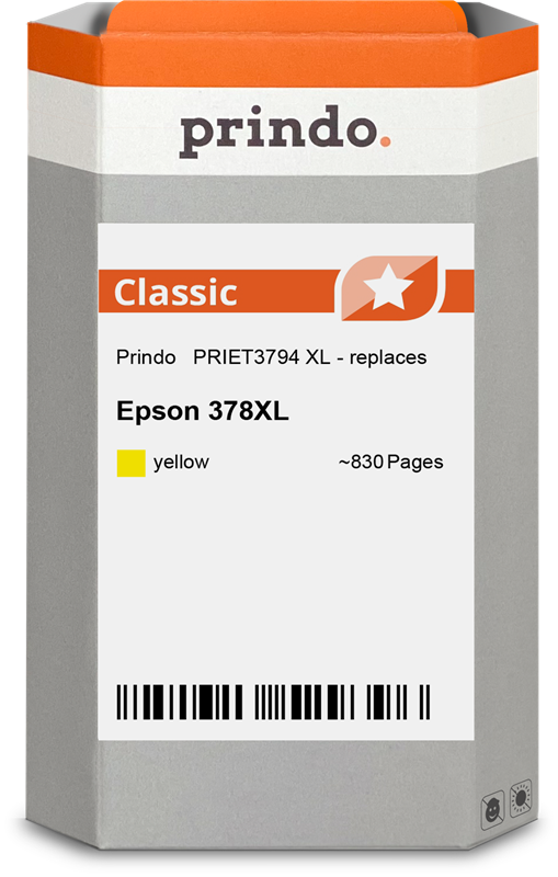 Epson 378XL Cartouche Jaune compatible équivalent à C13T37944010 · Prindo Classic