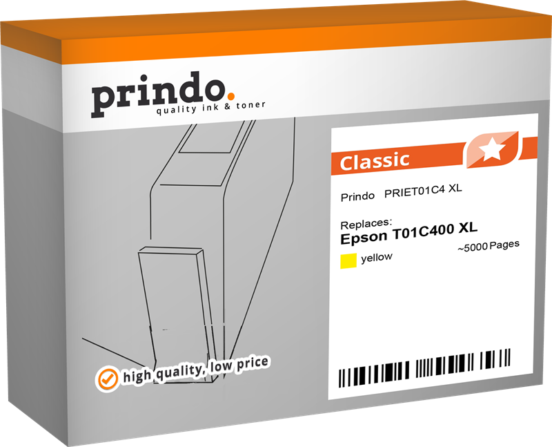 Epson T01C400 XL Cartouche Jaune compatible équivalent à C13T01C400 · Prindo Classic