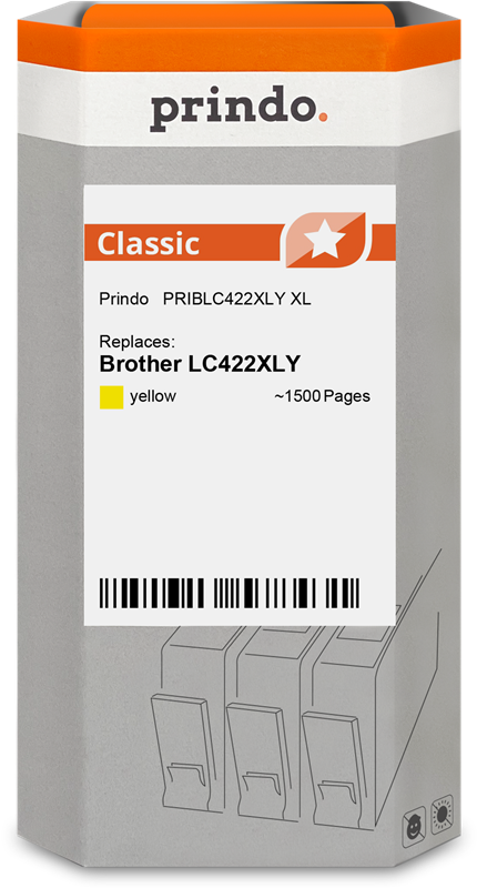 Brother LC422XLY Cartouche Jaune compatible · Prindo Classic