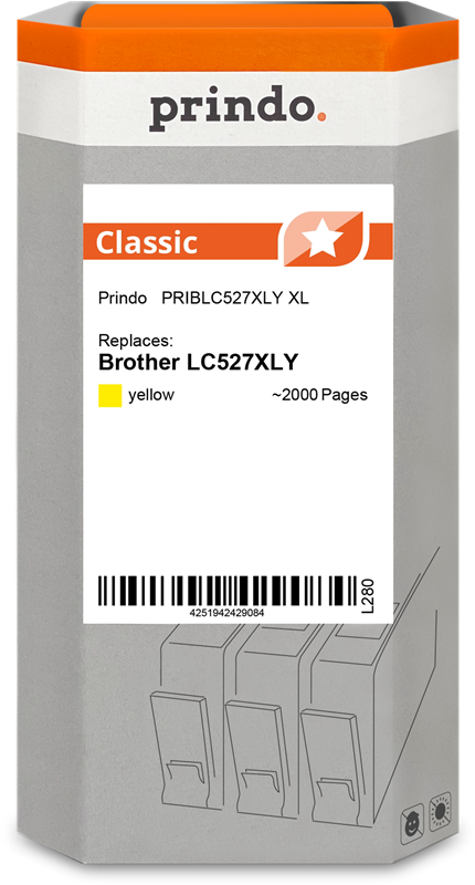 Brother LC527XLY Cartouche Jaune compatible · Prindo Classic