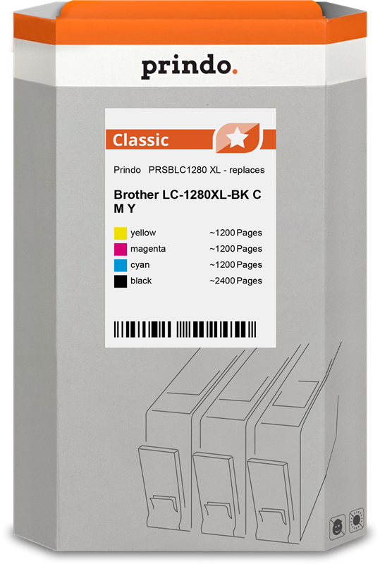 Brother LC-1280XL Cartouche Pack 4 Couleurs compatible équivalent à LC1280XLVALBPDR · Prindo Classic