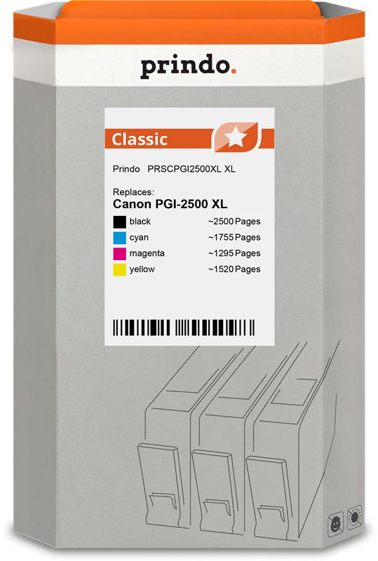 Canon PGI-2500 XL Cartouche Pack 4 Couleurs compatible · Prindo Classic