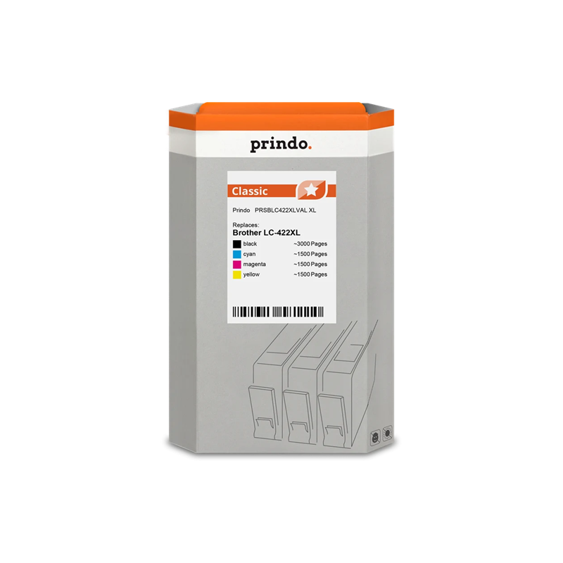Brother LC-422XL Cartouche Pack 4 Couleurs compatible · Prindo Classic