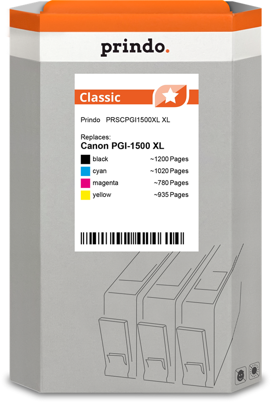 Canon PGI-1500 XL Cartouche Pack 4 Couleurs compatible · Prindo Classic