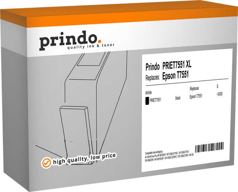 Epson T7551 XL Cartouche Noir compatible équivalent à C13T75514N · Prindo Classic