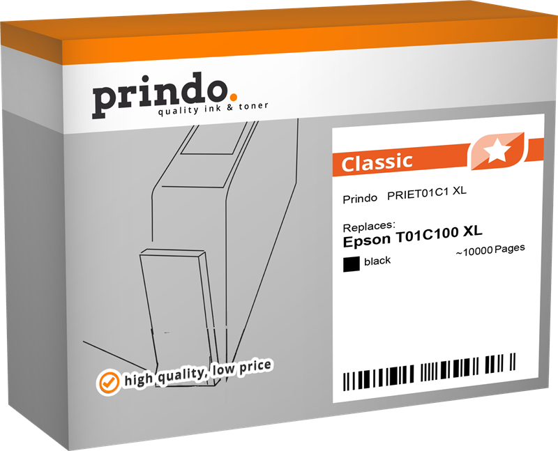 Epson T01C100 XL Cartouche Noir compatible équivalent à C13T01C100 · Prindo Classic