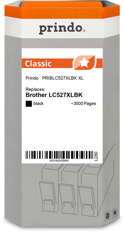 Brother LC527XLBK Cartouche Noir compatible · Prindo Classic