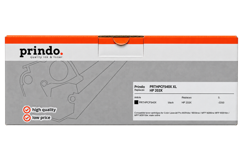 HP 203X Toner Noir compatible équivalent à CF540X · Prindo Classic