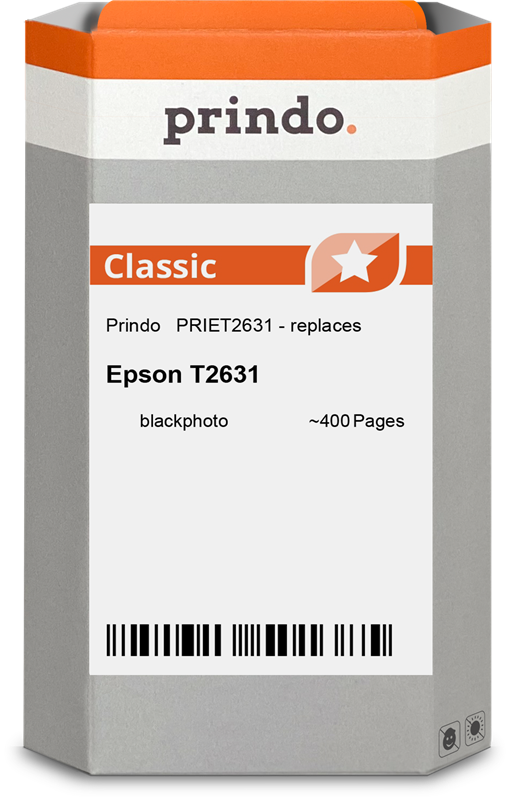 Epson 26 XL Cartouche Noir Photo compatible équivalent à C13T26314010 · Prindo Classic