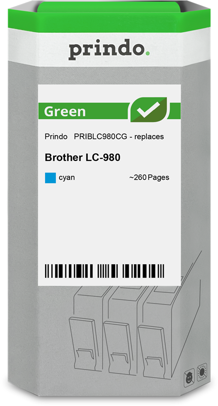Brother LC980C Cartouche Cyan remanufacturé · Prindo Green