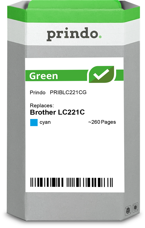 Brother LC221C Cartouche Cyan remanufacturé · Prindo Green