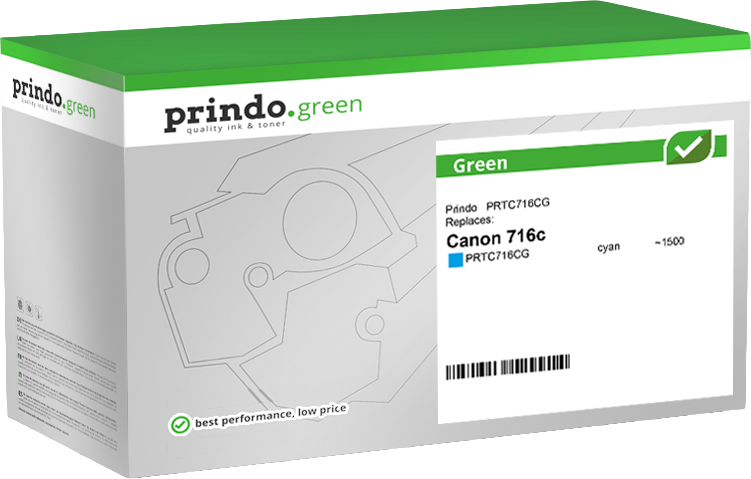 Canon 716c Toner Cyan remanufacturé équivalent à 1979B002 · Prindo Green