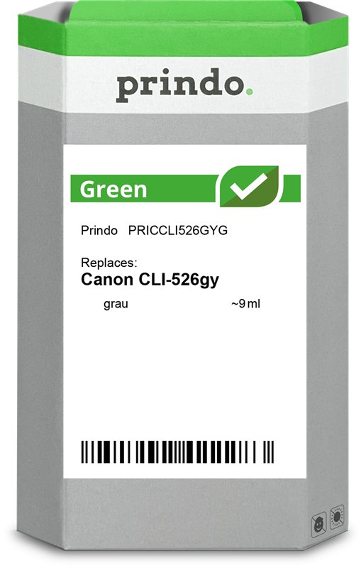 Canon CLI-526gy Cartouche Gris remanufacturé équivalent à 4544B001 · Prindo Green