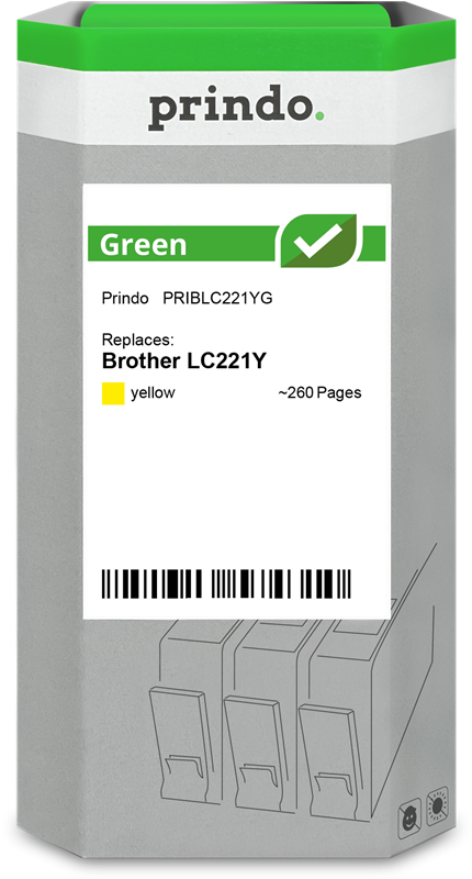 Brother LC221Y Cartouche Jaune remanufacturé · Prindo Green