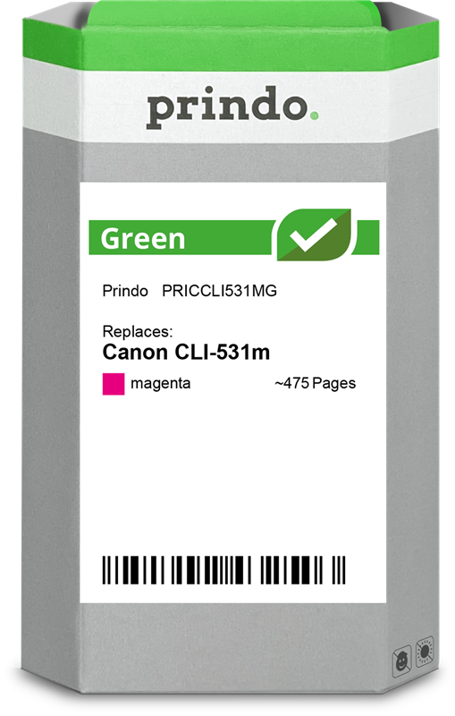 Canon CLI-531m Cartouche Magenta remanufacturé équivalent à 6120C001 · Prindo Green