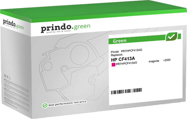 HP 410A Toner Magenta remanufacturé équivalent à CF413A · Prindo Green