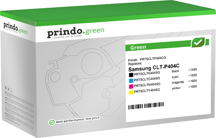 Samsung CLT-P404C Toner Pack 4 Couleurs remanufacturé · Prindo Green