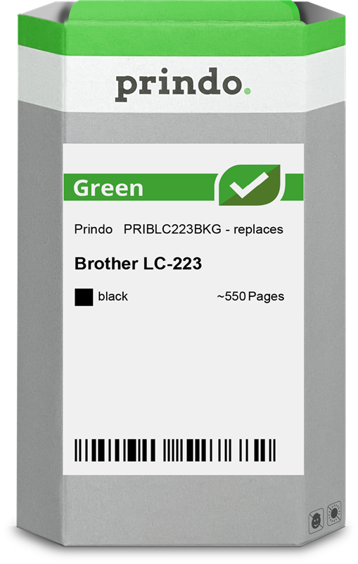 Brother LC223BK Cartouche Noir remanufacturé · Prindo Green