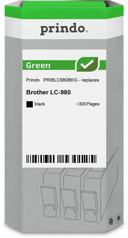 Brother LC980BK Cartouche Noir remanufacturé · Prindo Green