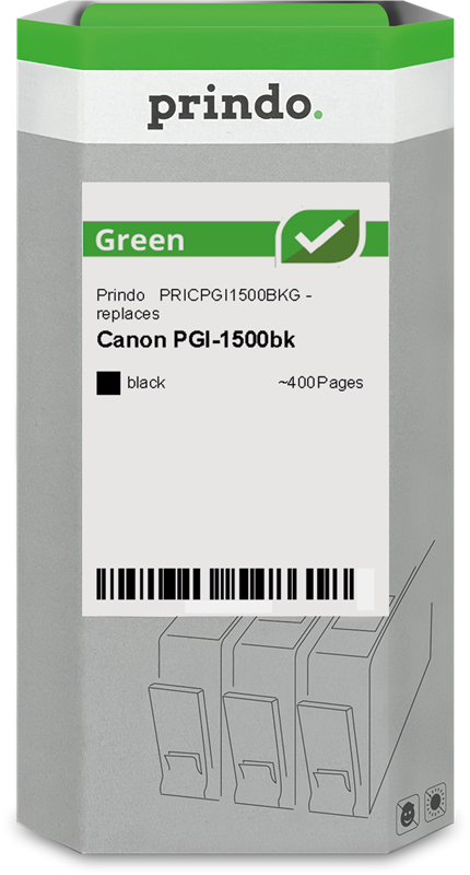 Canon PGI-1500bk Cartouche Noir remanufacturé équivalent à 9218B001 · Prindo Green