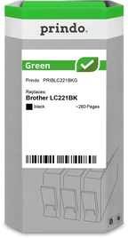 Brother LC221BK Cartouche Noir remanufacturé · Prindo Green