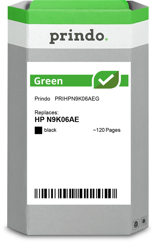 HP 302 XL / 304 XL Cartouche Noir remanufacturé équivalent à B7RT9AE · Prindo Green