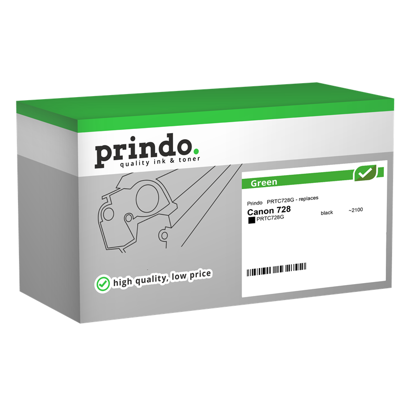 Canon 728 Toner Noir remanufacturé équivalent à 3500B002 · Prindo Green