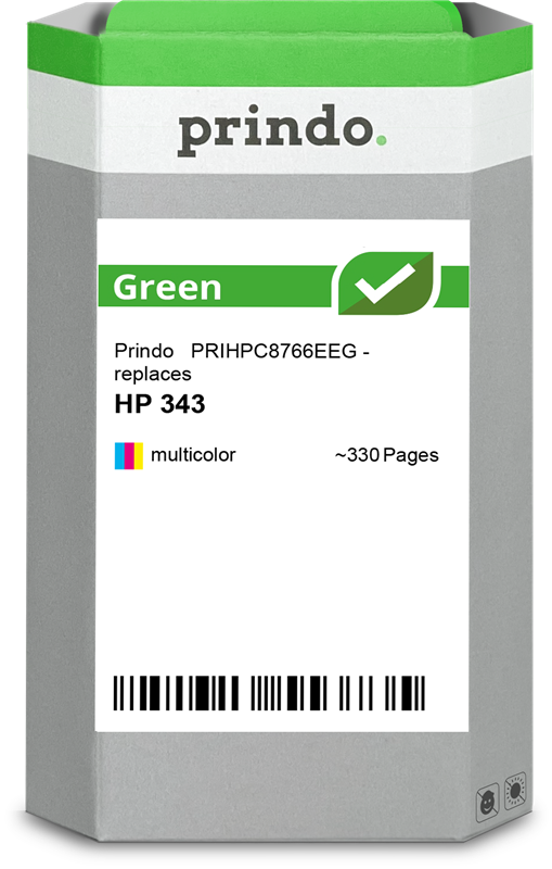 HP 343 Cartouche Tricolore remanufacturé équivalent à C8766EE · Prindo Green