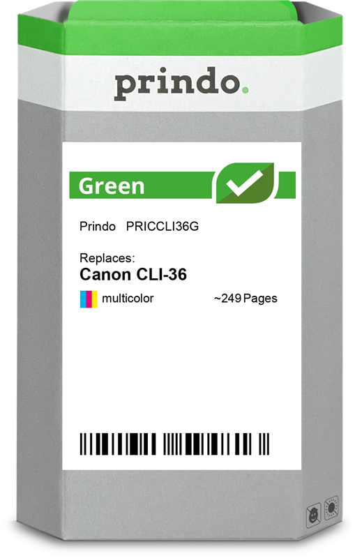 Canon CLI-36 Cartouche Tricolore remanufacturé équivalent à 1511B001 · Prindo Green