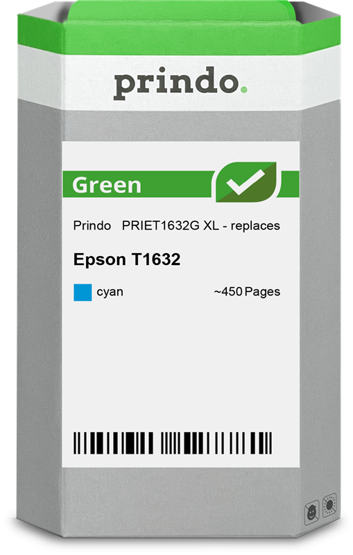 Epson 16 XL Cartouche Cyan remanufacturé équivalent à C13T16324012 · Prindo Green
