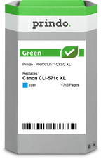 Canon CLI-571c XL Cartouche Cyan remanufacturé équivalent à 0332C001 · Prindo Green
