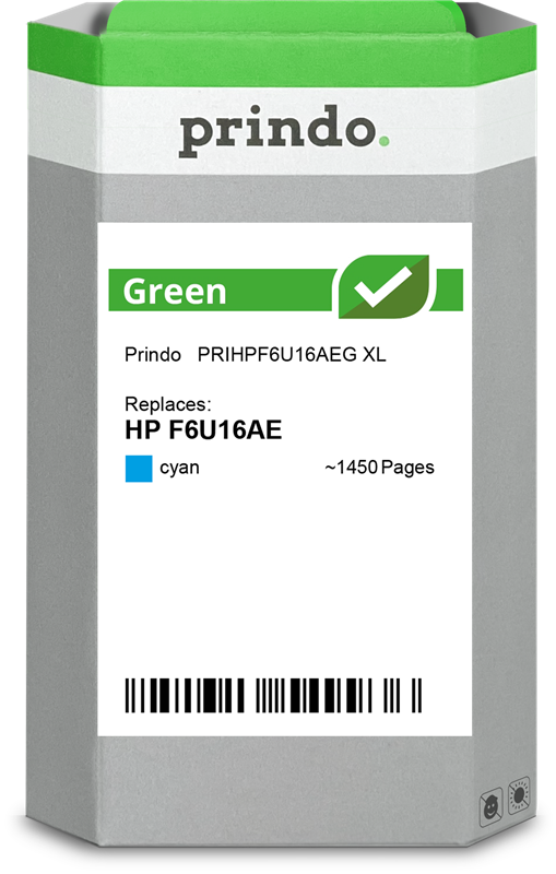 HP 953 XL Cartouche Cyan remanufacturé équivalent à F6U16AE · Prindo Green