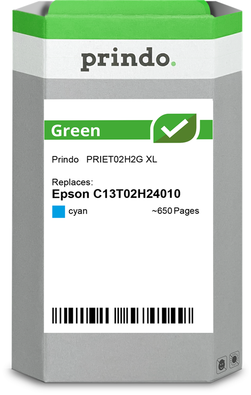 Epson 202XL Cartouche Cyan remanufacturé équivalent à C13T02H24010 · Prindo Green
