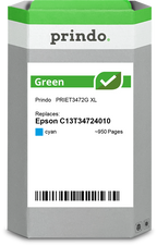 Epson 34 XL Cartouche Cyan remanufacturé équivalent à C13T34724010 · Prindo Green