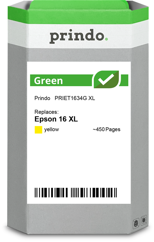 Epson 16 XL Cartouche Jaune remanufacturé équivalent à C13T16344012 · Prindo Green