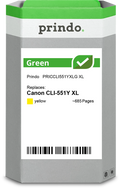 Canon CLI-551Y XL Cartouche Jaune remanufacturé équivalent à 6446B001 · Prindo Green