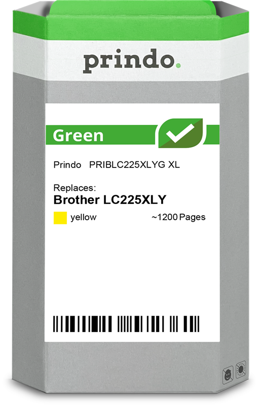 Brother LC225XLY Cartouche Jaune remanufacturé · Prindo Green