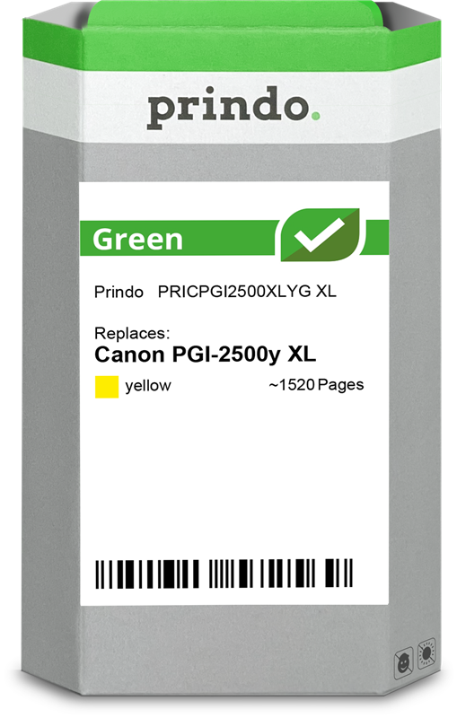Canon PGI-2500y XL Cartouche Jaune remanufacturé équivalent à 9267B001 · Prindo Green