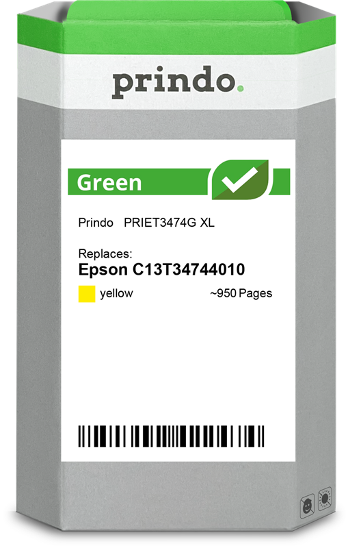 Epson 34 XL Cartouche Jaune remanufacturé équivalent à C13T34744010 · Prindo Green