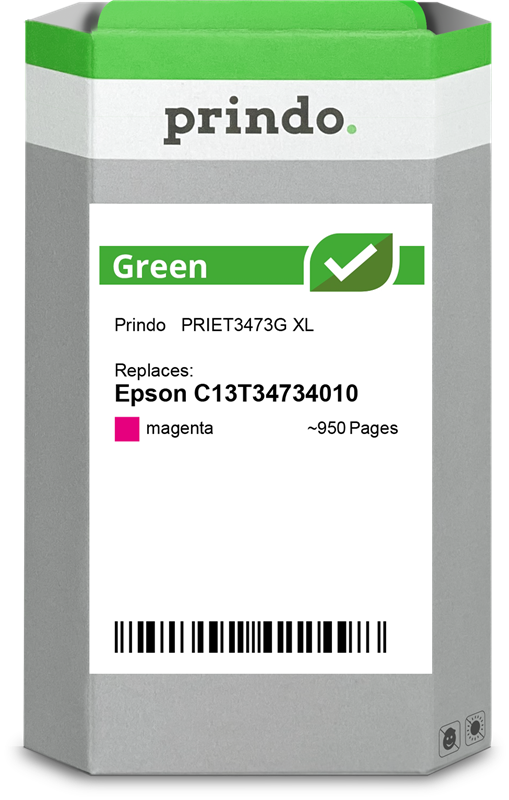 Epson 34 XL Cartouche Magenta remanufacturé équivalent à C13T34734010 · Prindo Green