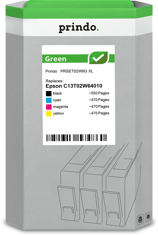 Epson 502XL Cartouche Pack 4 Couleurs remanufacturé · Prindo Green